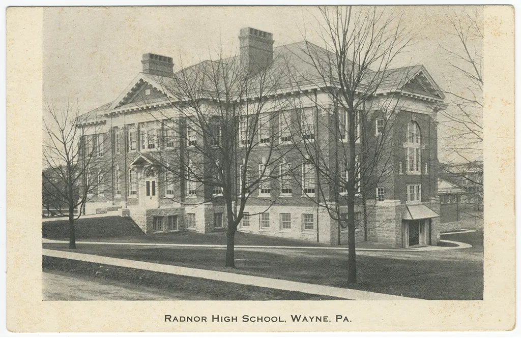 Radnor High School, Wayne, PA - Historic Photo. Courtesy of the Radnor Historical Society.